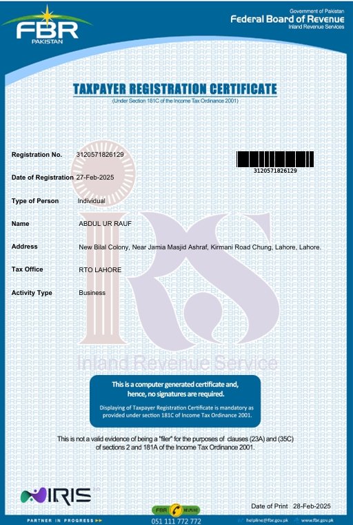 TaxPay Certificate